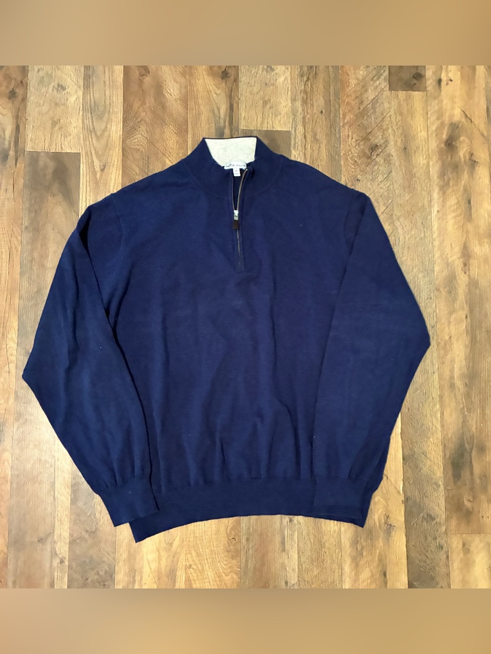 Peter Millar Men’s Quarter Zip Pullover Sweater Navy Blue XL